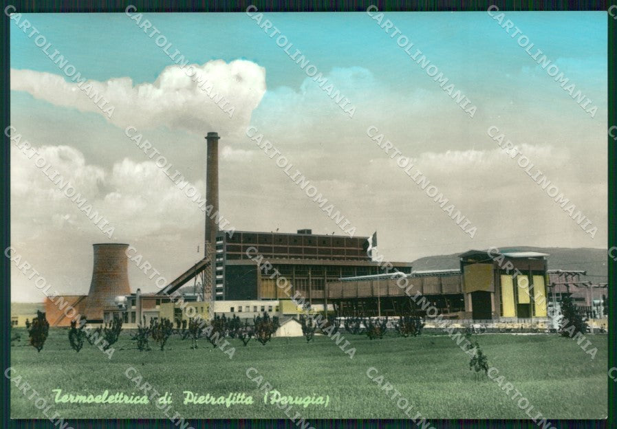 Perugia Piegaro Pietrafitta Centrale Termoelettrica Foto FG cartolina ZK4680 – fronte