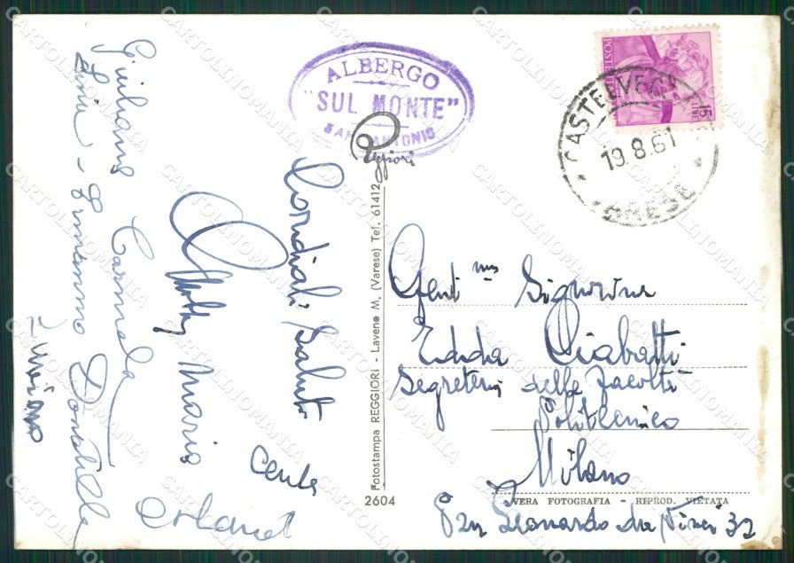 Varese Valtravaglia Sant'Antonio sul Monte Foto FG cartolina ZK4731 – retro