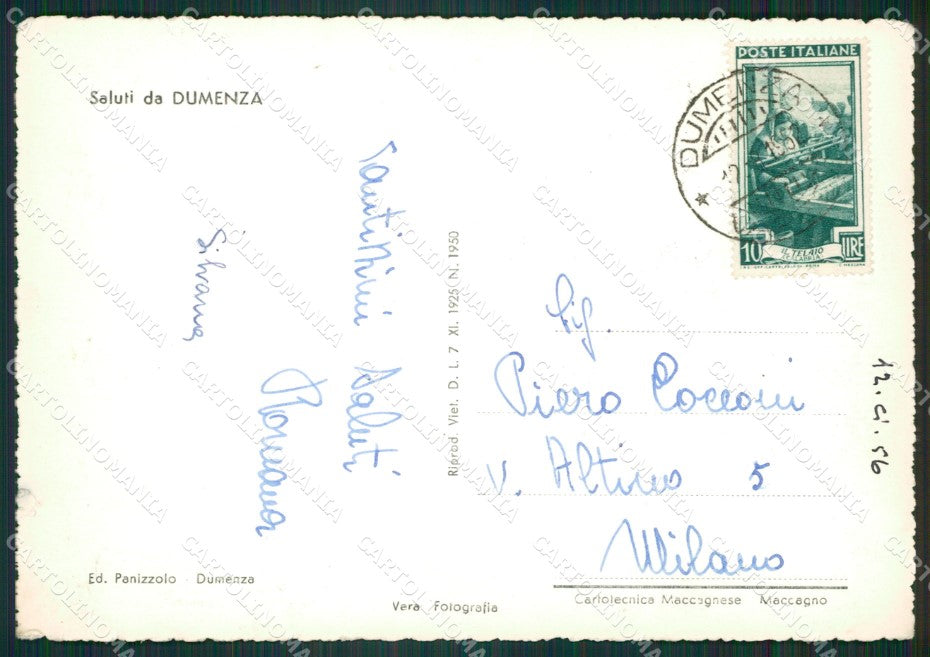 Varese Dumenza Foto FG cartolina ZK4750 – retro