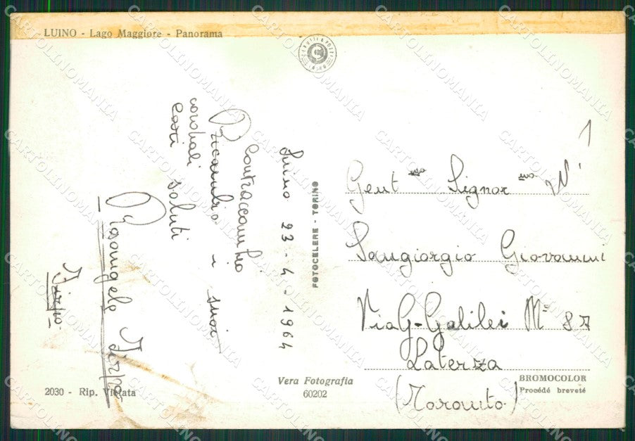 Varese Luino COLLA PIEGA Foto FG cartolina ZK4818 – retro