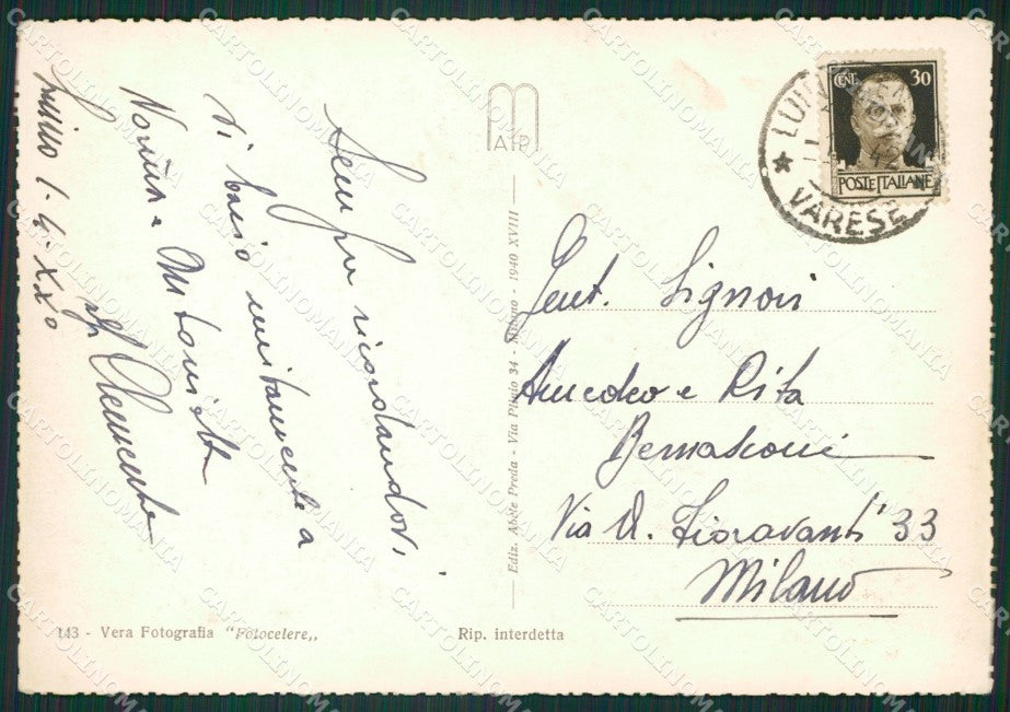Varese Luino Battello Foto FG cartolina ZK4881 – retro