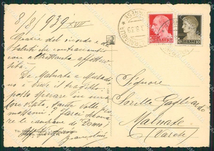 Varese Porto Valtravaglia Musadino FG cartolina ZK4948 – retro