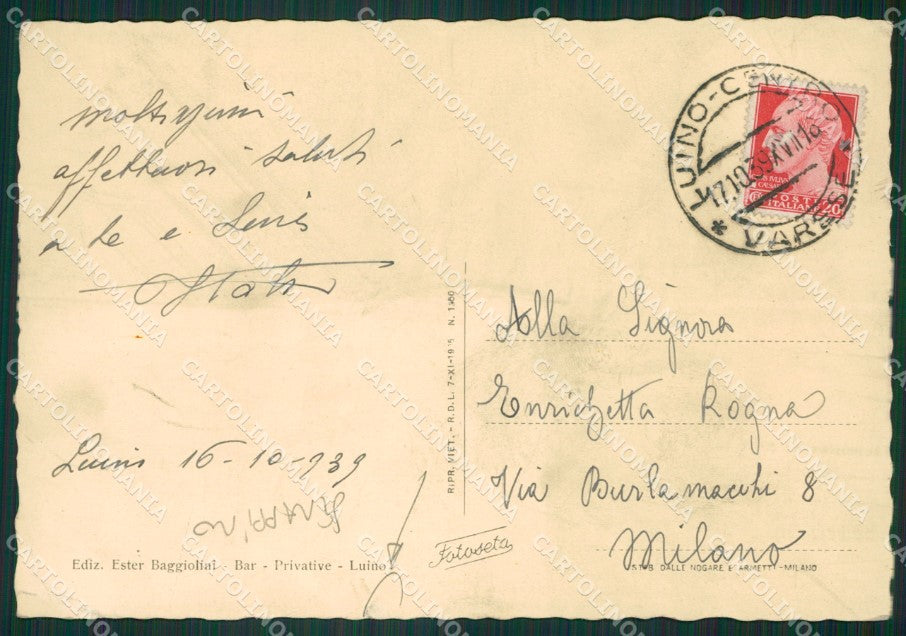Varese Luino STRAPPINO FG cartolina ZK4992 – retro