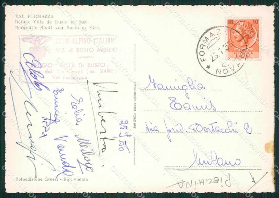 Verbania Formazza Rifugio Città di Busto Cai PIEGHINA FG cartolina ZK5030 – retro