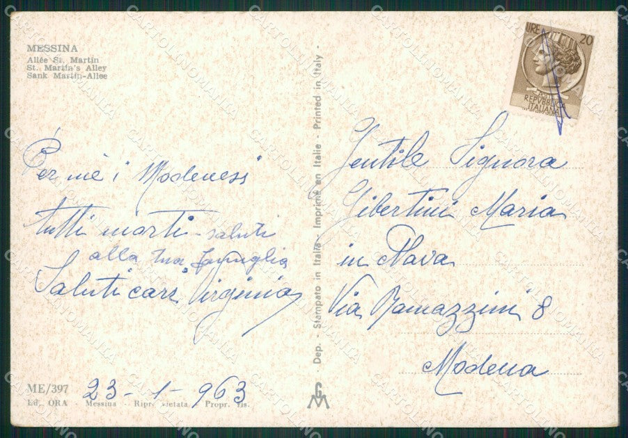 Messina Città FG cartolina ZK5034 – retro