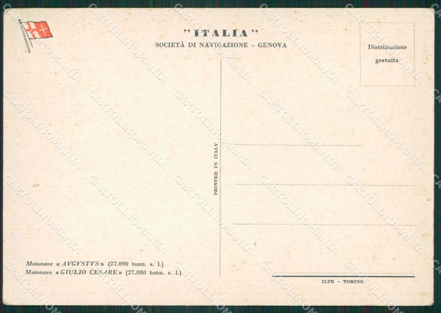 Genova Città Motonave Italia Società di Navigazione FG cartolina ZK5070 – retro
