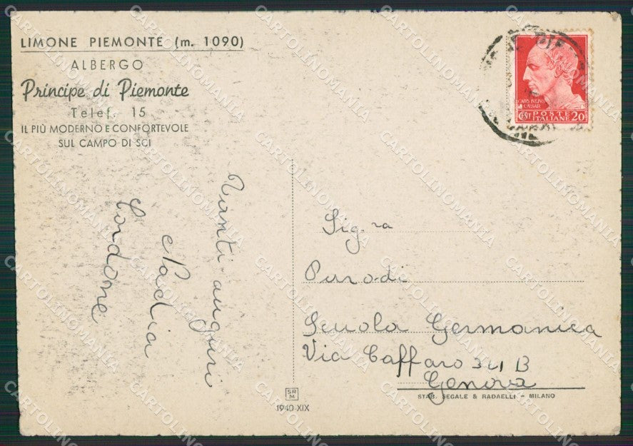 Cuneo Limone Piemonte Sci FG cartolina ZK5073 – retro