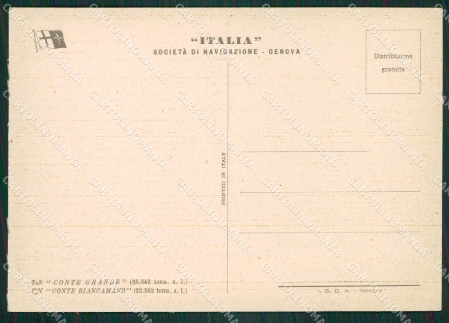 Genova Città Motonave Italia Società di Navigazione FG cartolina ZK5075 – retro