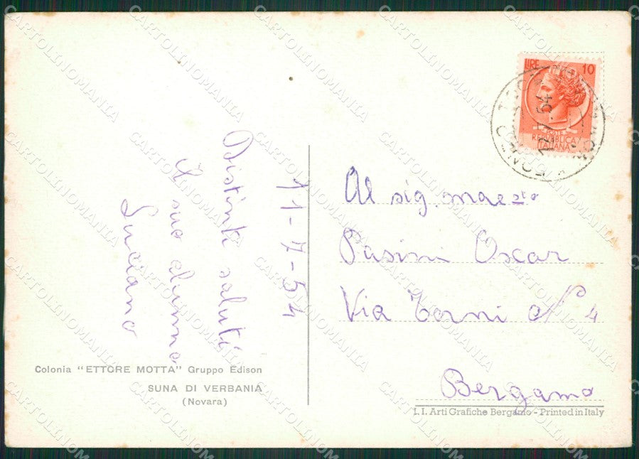 Verbania Suna Colonia PIEGHINA FG cartolina ZK5089 – retro
