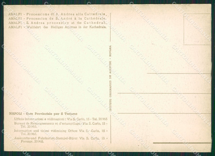 Salerno Amalfi Processione Sant'Andrea FG cartolina ZK5090 – retro