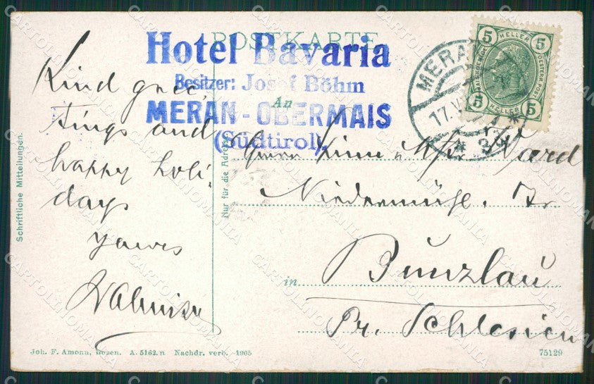 Bolzano Merano cartolina ZK5121 – retro