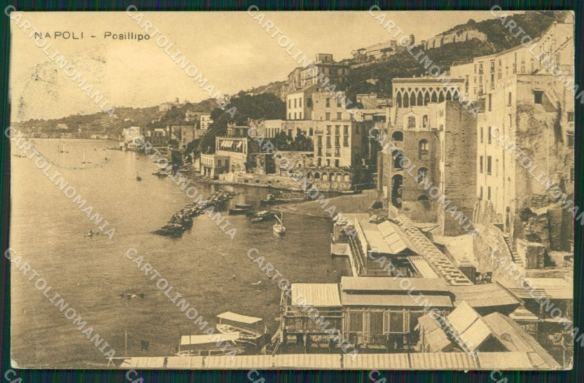 Napoli Posillipo Barche PIEGA cartolina ZK5134 – fronte