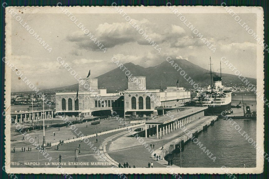 Napoli Città Nuova Stazione Marittima PIEGA Foto cartolina ZK5176 – fronte