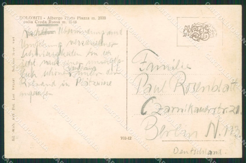 Bolzano Croda Rossa Foto cartolina ZK5190 – retro