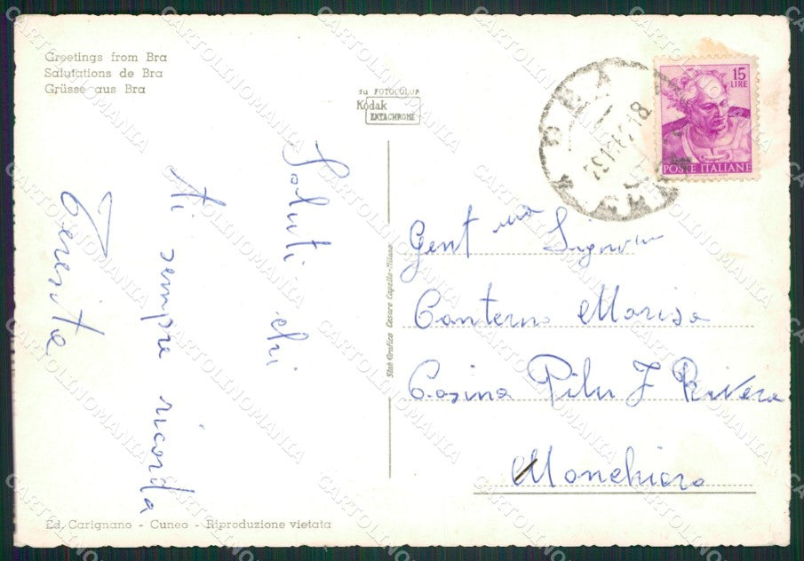 Cuneo Bra Saluti da Foto FG cartolina ZK5234 – retro