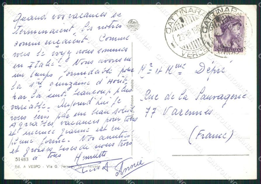 Vercelli Gattinara Saluti da Foto FG cartolina ZK5239 – retro