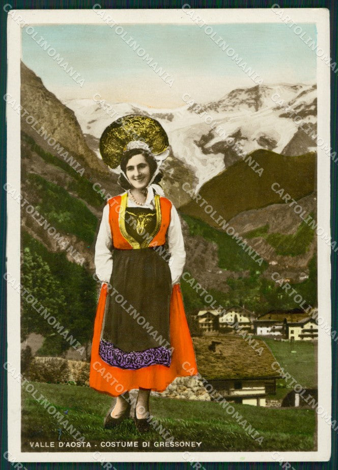 Aosta Gressoney Costumi Foto FG cartolina ZK5248 – fronte