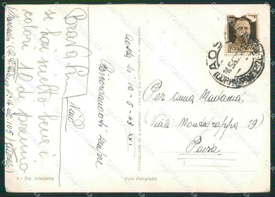 Aosta Gressoney Costumi PIEGA Foto FG cartolina ZK5249 – retro