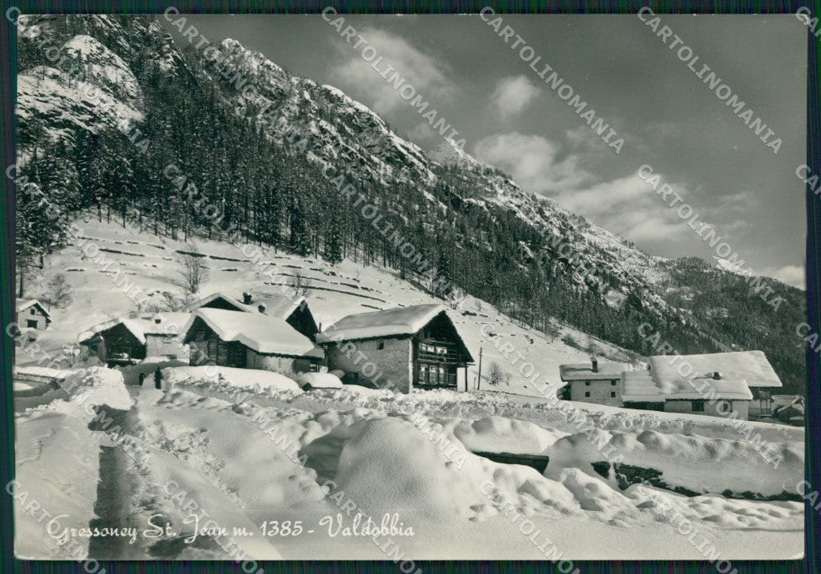 Aosta Gressoney Saint Jean Valdobbia Nevicata Foto FG cartolina ZK5250 – fronte