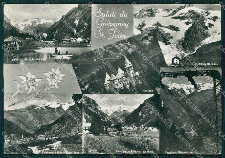 Aosta Gressoney Saint Jean Saluti da STRAPPI Foto FG cartolina ZK5251 – fronte