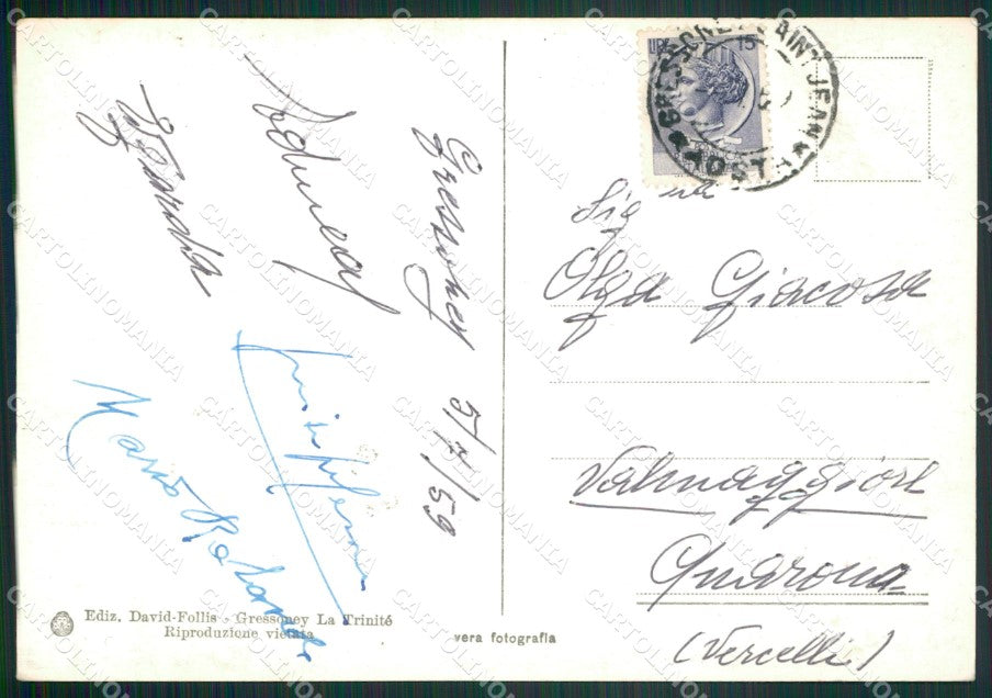 Aosta Gressoney La Trinitè Seggiovia Foto FG cartolina ZK5254 – retro