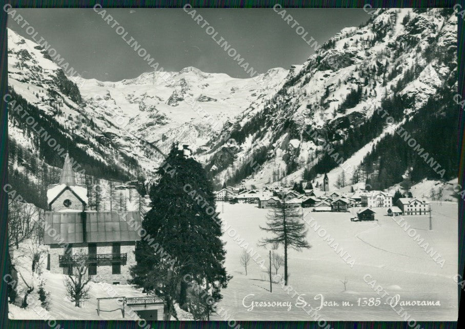 Aosta Gressoney Saint Jean Nevicata STRAPPINO Foto FG cartolina ZK5266 – fronte