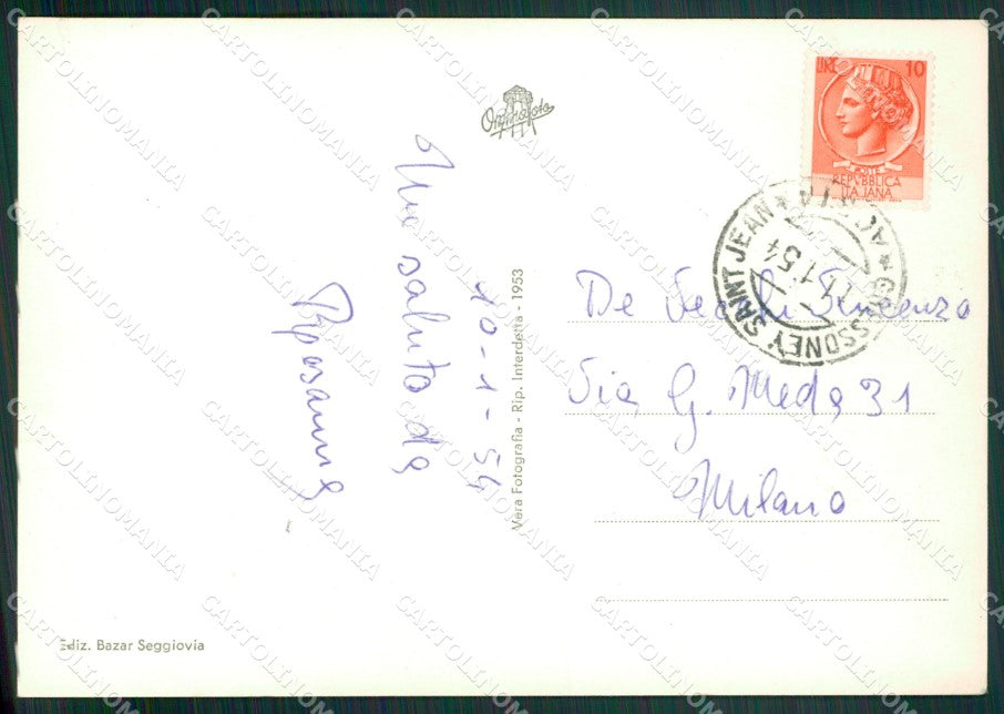 Aosta Gressoney Saint Jean Nevicata STRAPPINO Foto FG cartolina ZK5266 – retro
