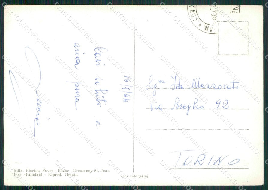 Aosta Gressoney Saint Jean Cialvrina Foto FG cartolina ZK5269 – retro