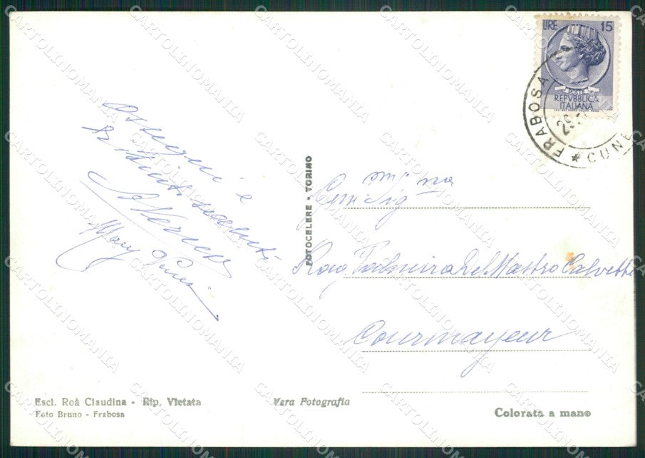 Cuneo Frabosa Soprana Seggiovia Foto FG cartolina ZK5276 – retro