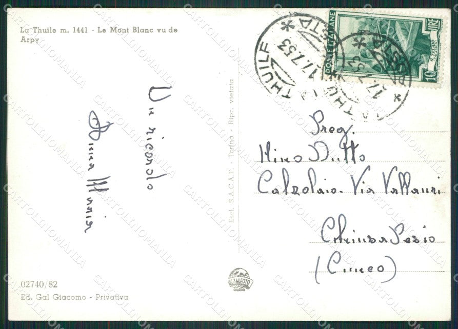 Aosta La Thuile Costumi Foto FG cartolina ZK5282 – retro