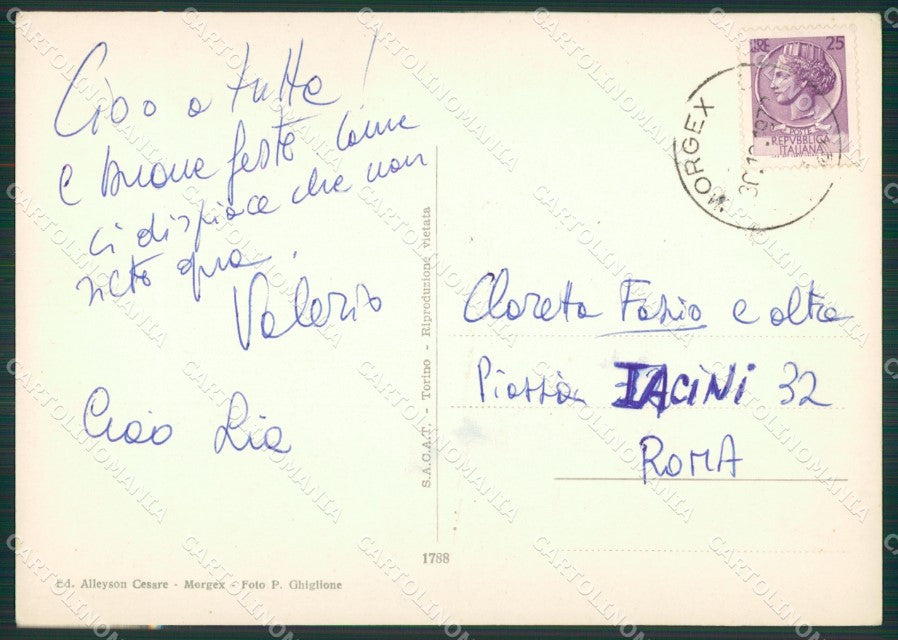 Aosta La Thuile Seggiovia Foto FG cartolina ZK5283 – retro