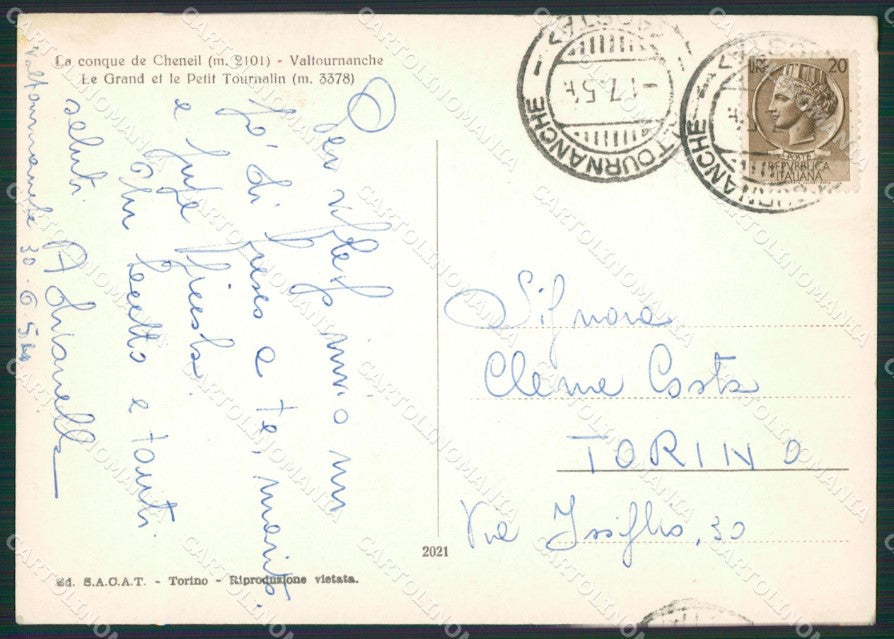 Aosta Valtournanche Cheneil Foto FG cartolina ZK5291 – retro