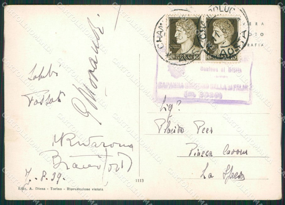 Aosta Gressoney La Trinitè Rifugio Quintino Sella Foto FG cartolina ZK5295 – retro