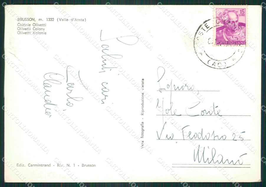 Aosta Brusson Foto FG cartolina ZK5296 – retro