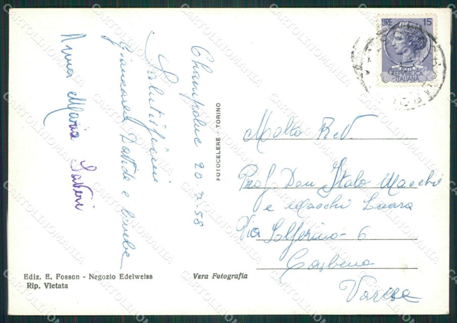 Aosta Champoluc Foto FG cartolina ZK5307 – retro