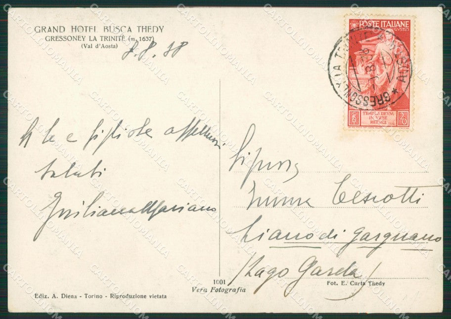 Aosta Gressoney La Trinitè Costumi Monte Rosa Foto FG cartolina ZK5330 – retro