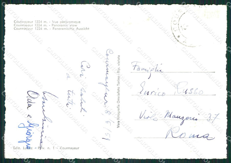 Aosta Courmayeur Foto FG cartolina ZK5334 – retro
