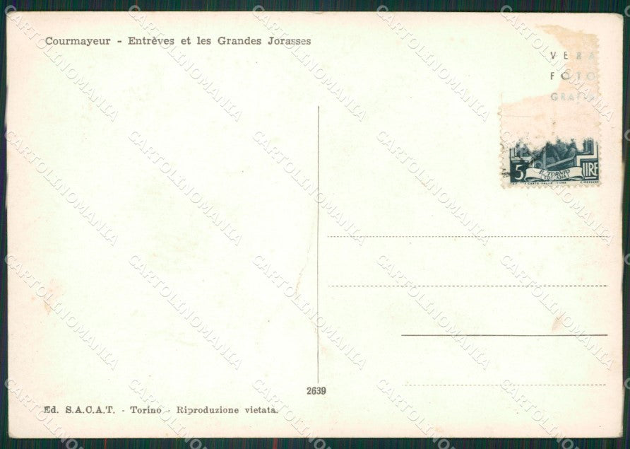 Aosta Courmayeur Entreves PIEGA Foto FG cartolina ZK5337 – retro