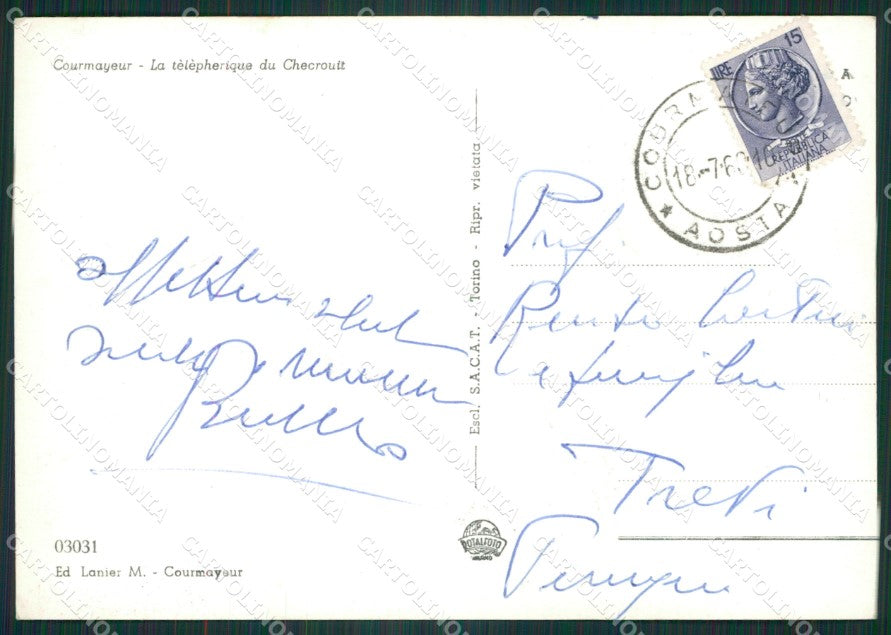Aosta Courmayeur Funivia Foto FG cartolina ZK5346 – retro