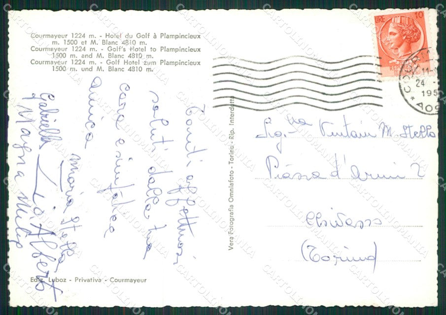 Aosta Courmayeur Foto FG cartolina ZK5349 – retro