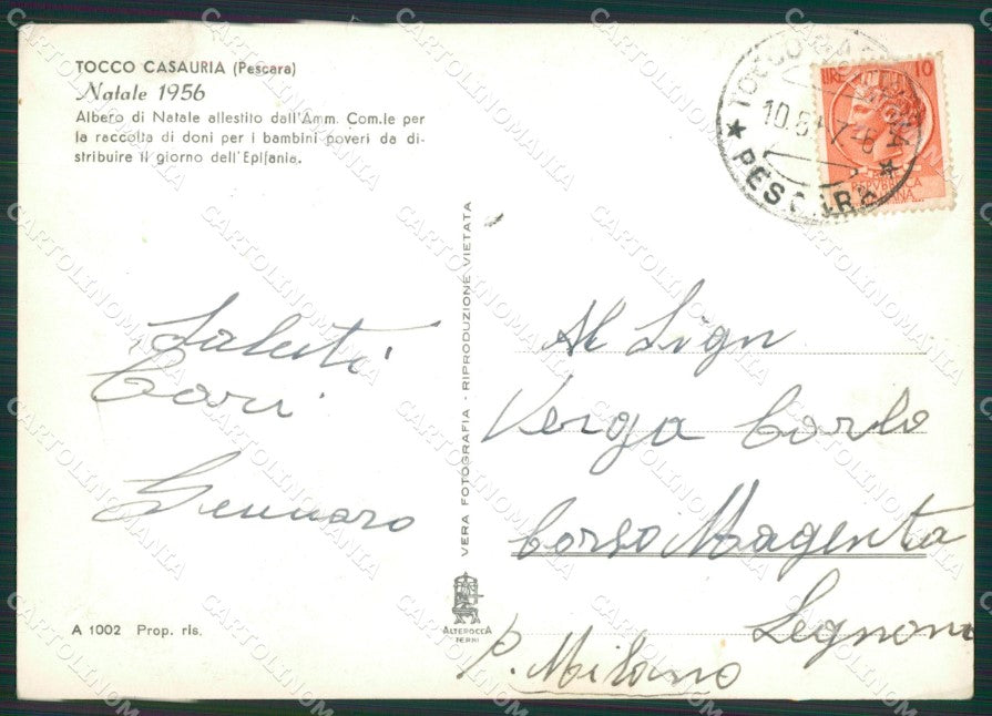 Pescara Tocco Casauria Albero di Natale Foto FG cartolina ZK5359 – retro