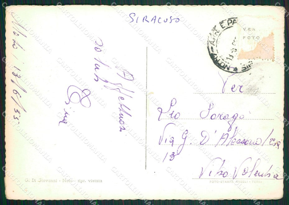 Siracusa Noto Marina di Foto FG cartolina ZK5385 – retro