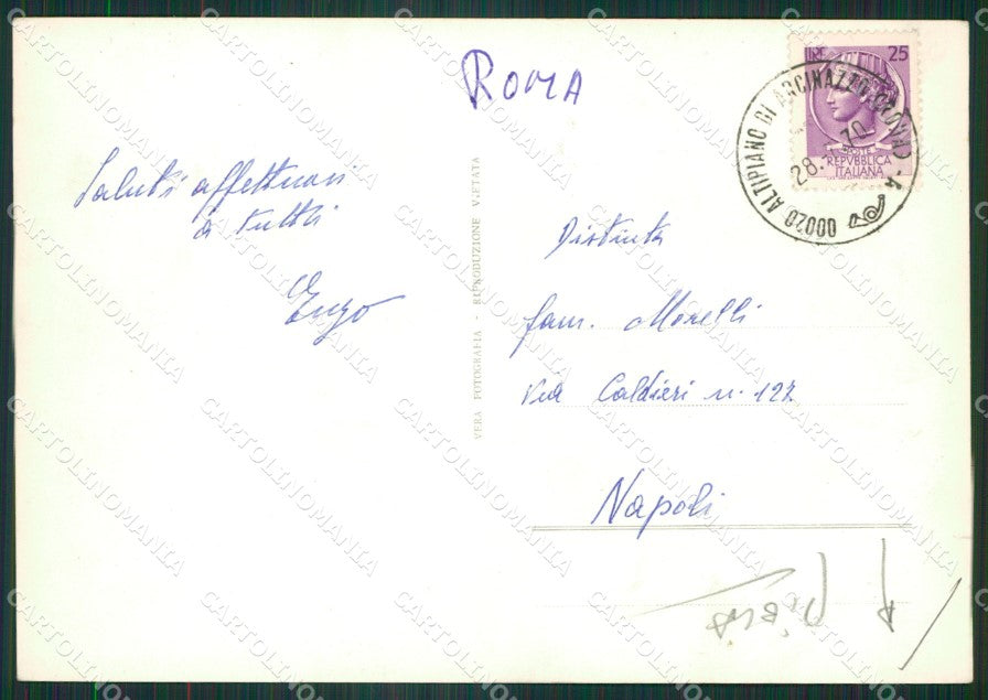 Roma Arcinazzo Romano Altipiani di PIEGA Foto FG cartolina ZK5392 – retro