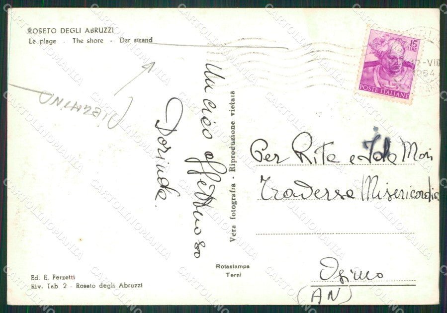 Teramo Roseto degli Abruzzi Barche PIEGHINA Foto FG cartolina ZK5400 – retro