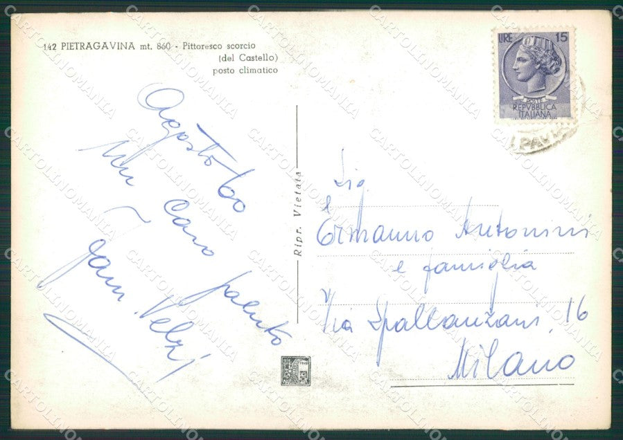 Pavia Varzi Pietragavina Foto FG cartolina ZK5425 – retro