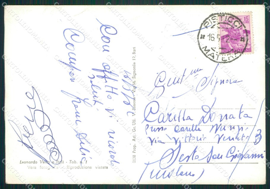 Matera Pisticci Foto FG cartolina ZK5427 – retro