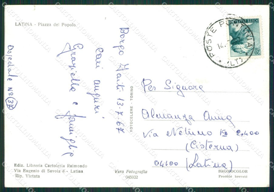 Latina Città Foto FG cartolina ZK5467 – retro