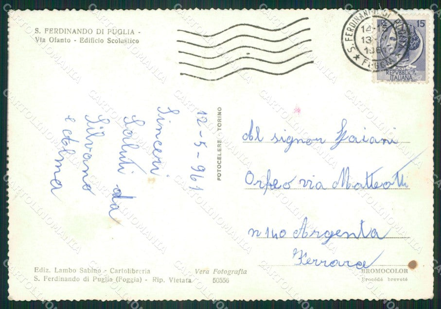 Bari Barletta San Ferdinando di Puglia Foto FG cartolina ZK5511 – retro