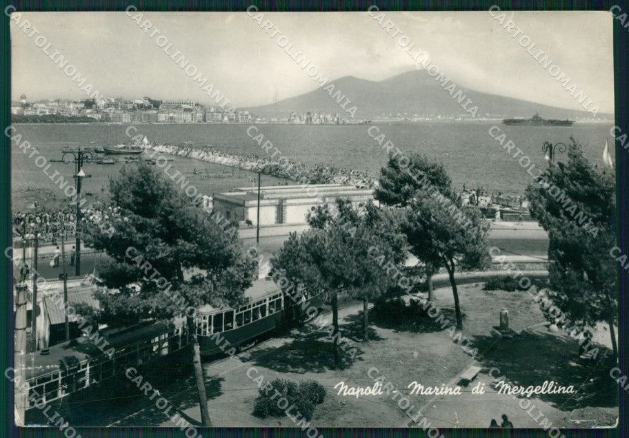 Napoli Mergellina Tram STRAPPINO PIEGHINA Foto FG cartolina ZK5540 – fronte