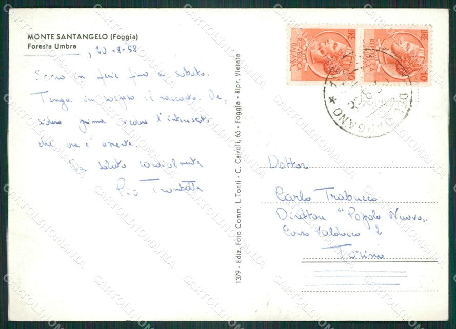 Foggia Monte Sant'Angelo Auto Foto FG cartolina ZK5543 – retro